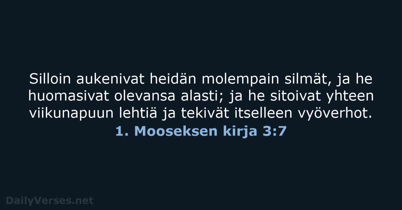 1. Mooseksen kirja 3:7 - KR38