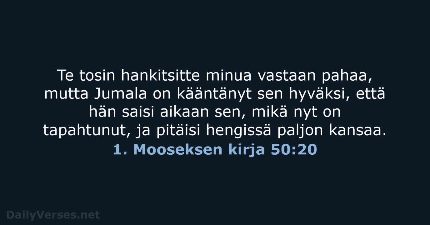 1. Mooseksen kirja 50:20 - KR38