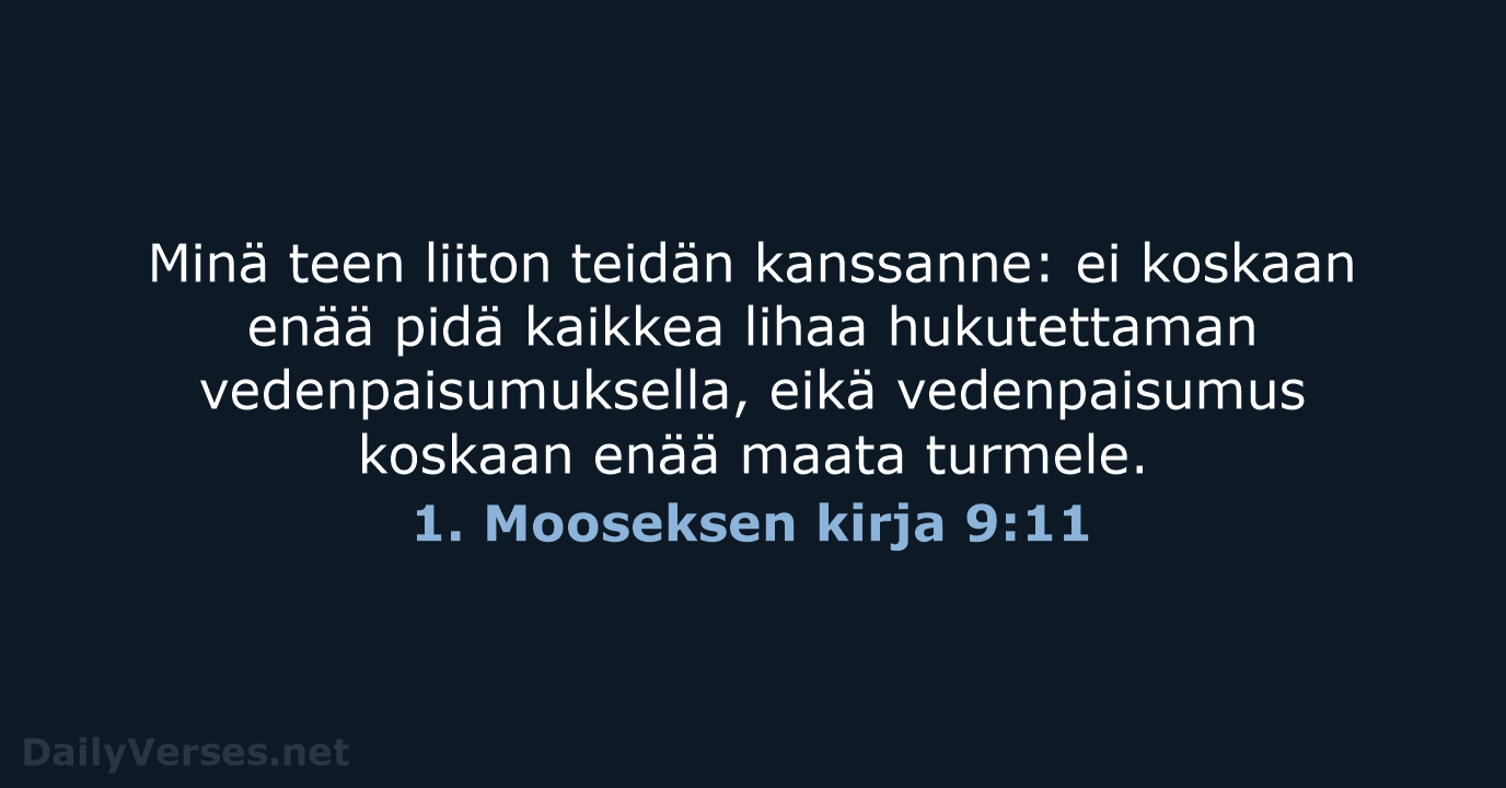 1. Mooseksen kirja 9:11 - KR38