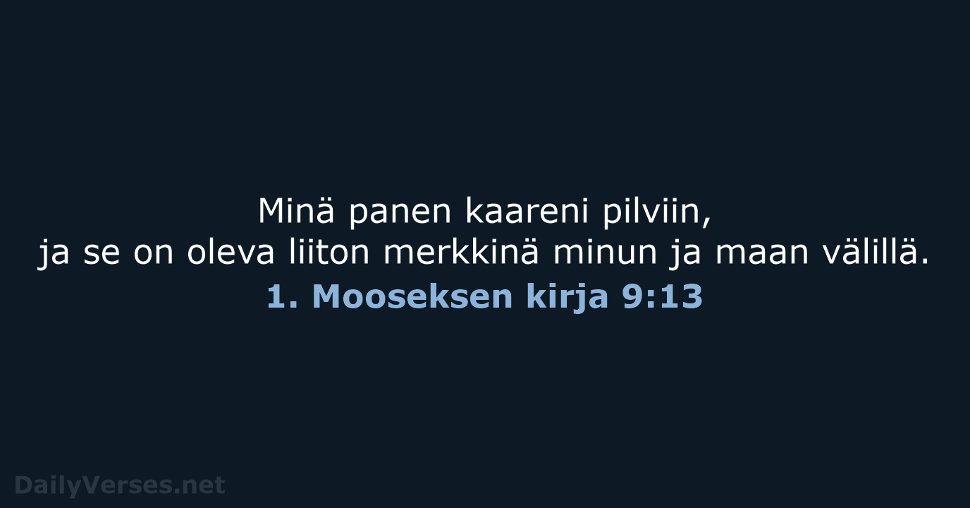 1. Mooseksen kirja 9:13 - KR38