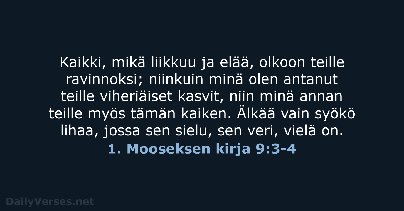 1. Mooseksen kirja 9:3-4 - KR38