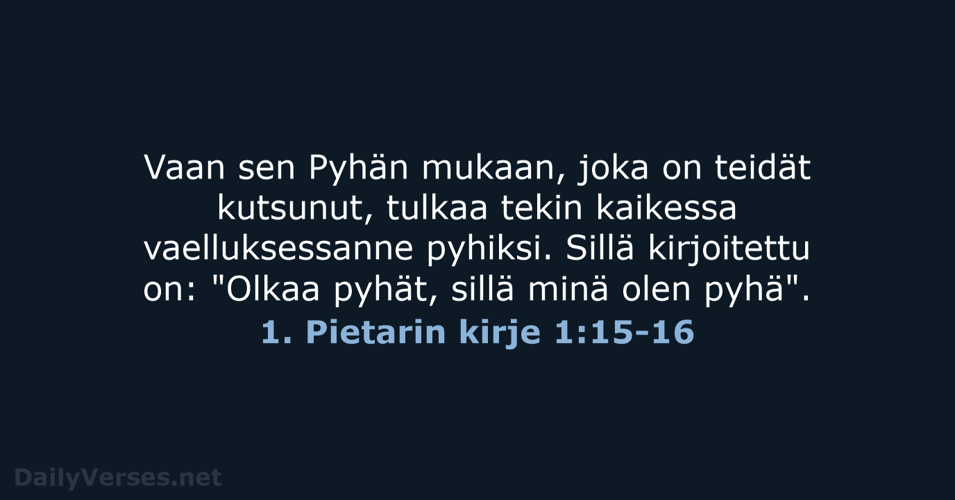 1. Pietarin kirje 1:15-16 - KR38