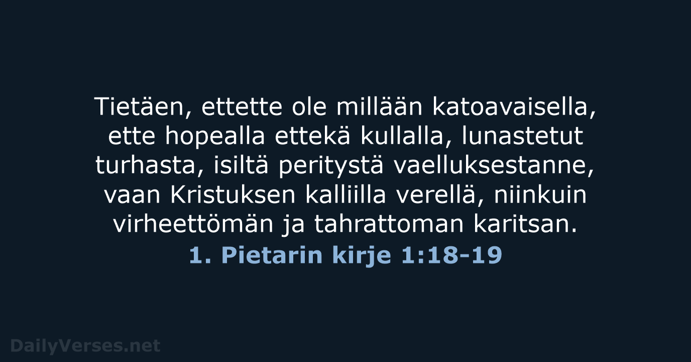 1. Pietarin kirje 1:18-19 - KR38