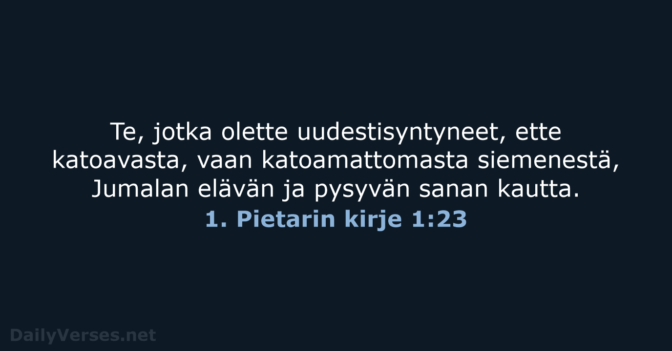 1. Pietarin kirje 1:23 - KR38