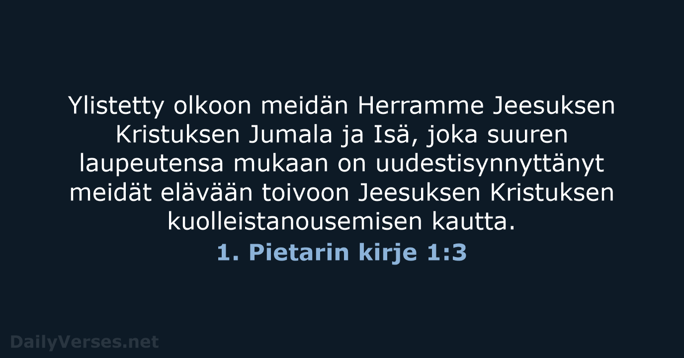 1. Pietarin kirje 1:3 - KR38