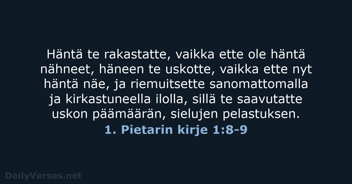 1. Pietarin kirje 1:8-9 - KR38