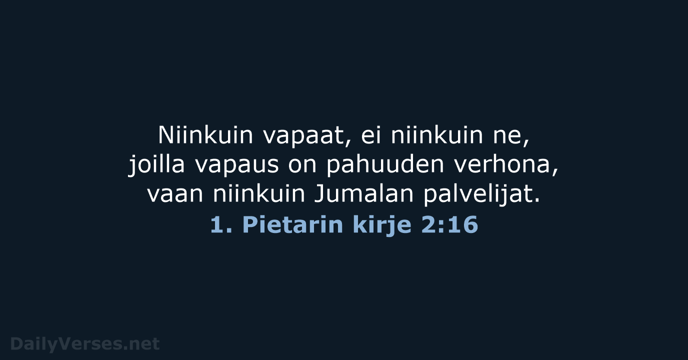 1. Pietarin kirje 2:16 - KR38