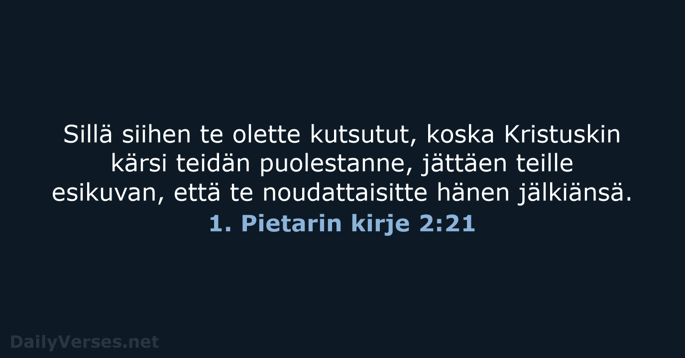 1. Pietarin kirje 2:21 - KR38