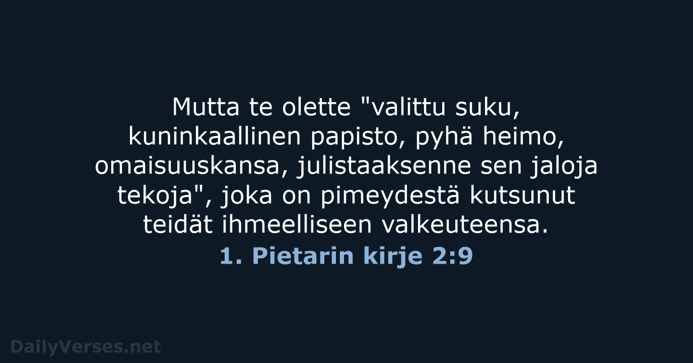 1. Pietarin kirje 2:9 - KR38