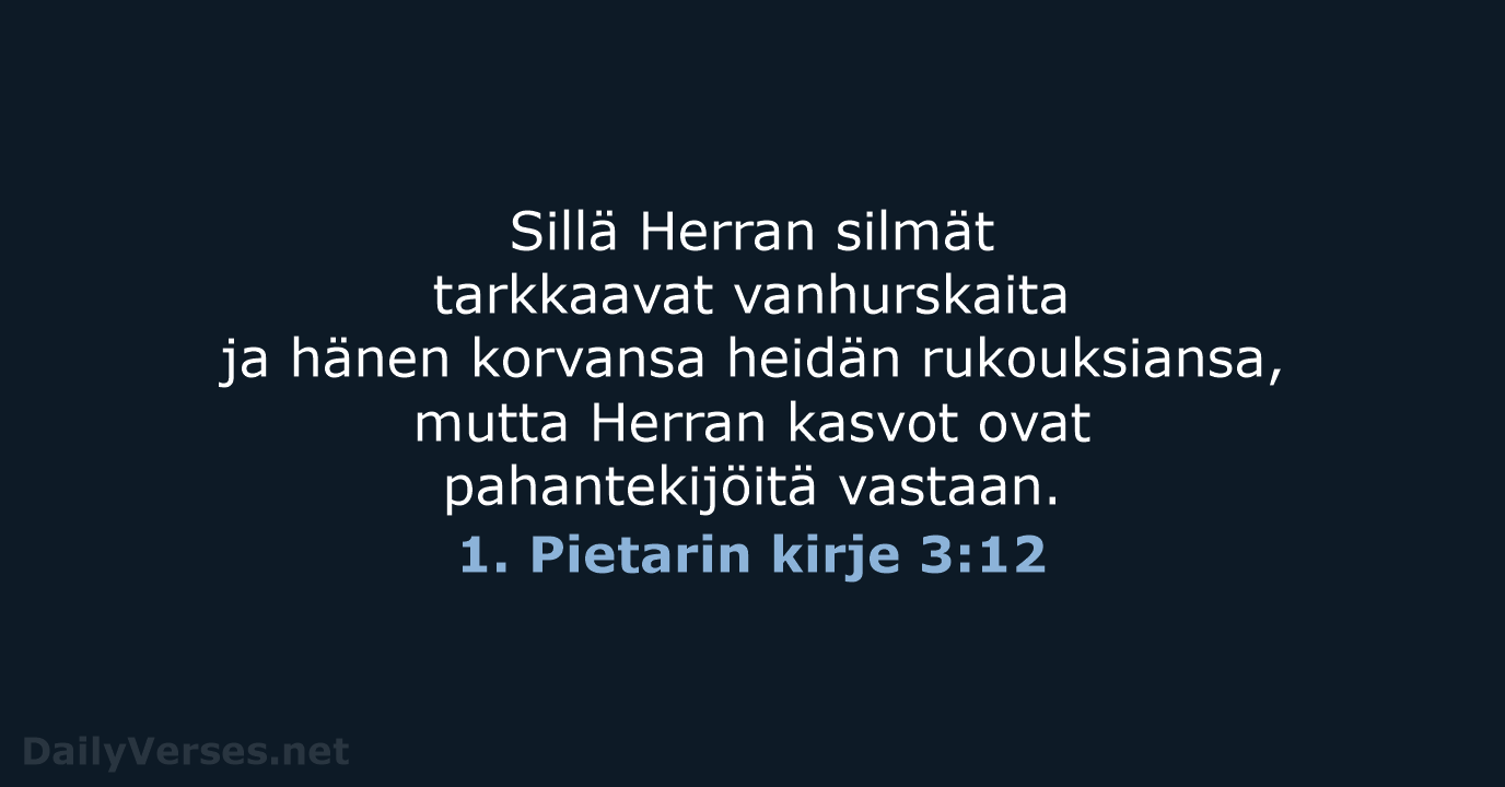 1. Pietarin kirje 3:12 - KR38