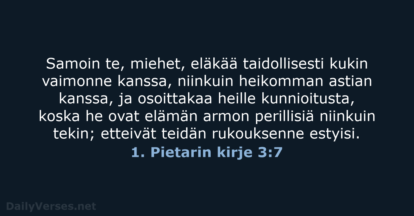 1. Pietarin kirje 3:7 - KR38