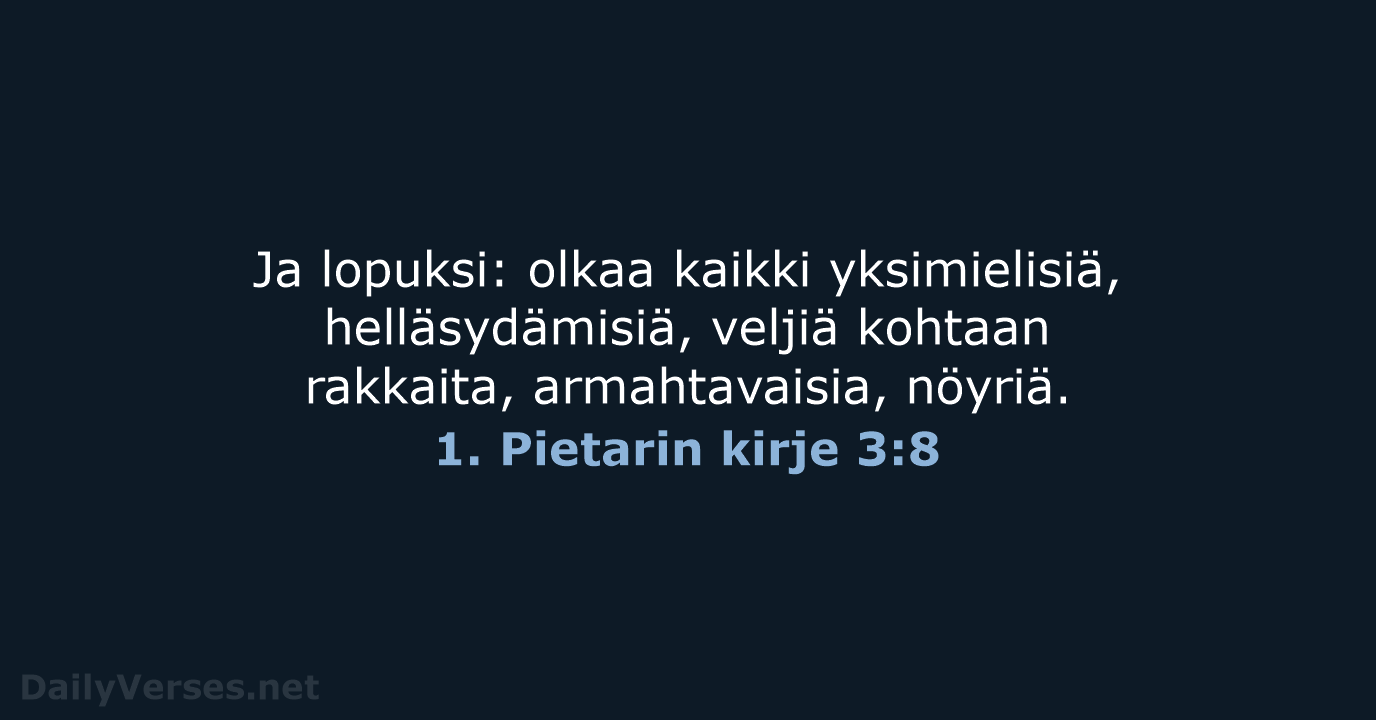 1. Pietarin kirje 3:8 - KR38