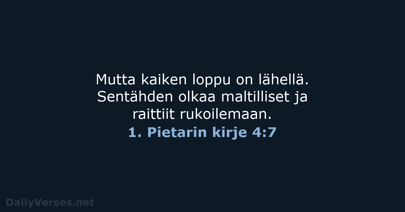 1. Pietarin kirje 4:7 - KR38