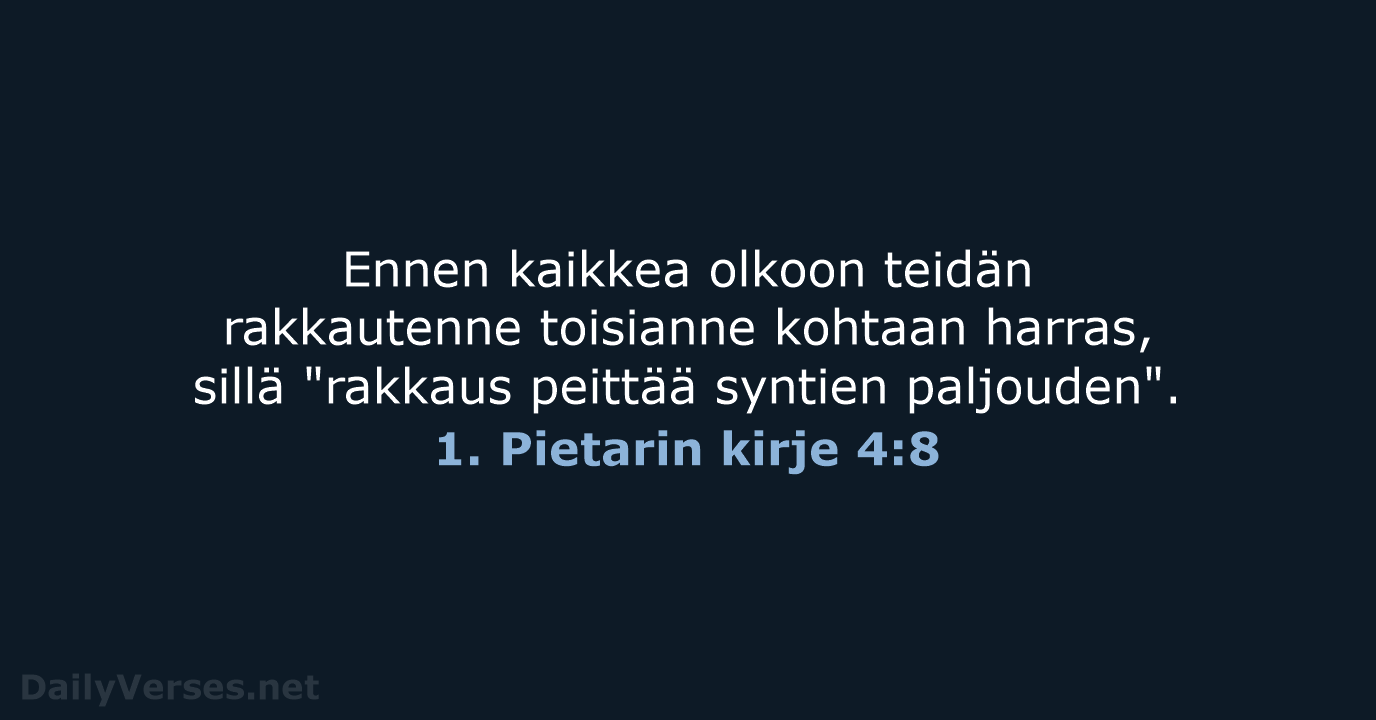 1. Pietarin kirje 4:8 - KR38