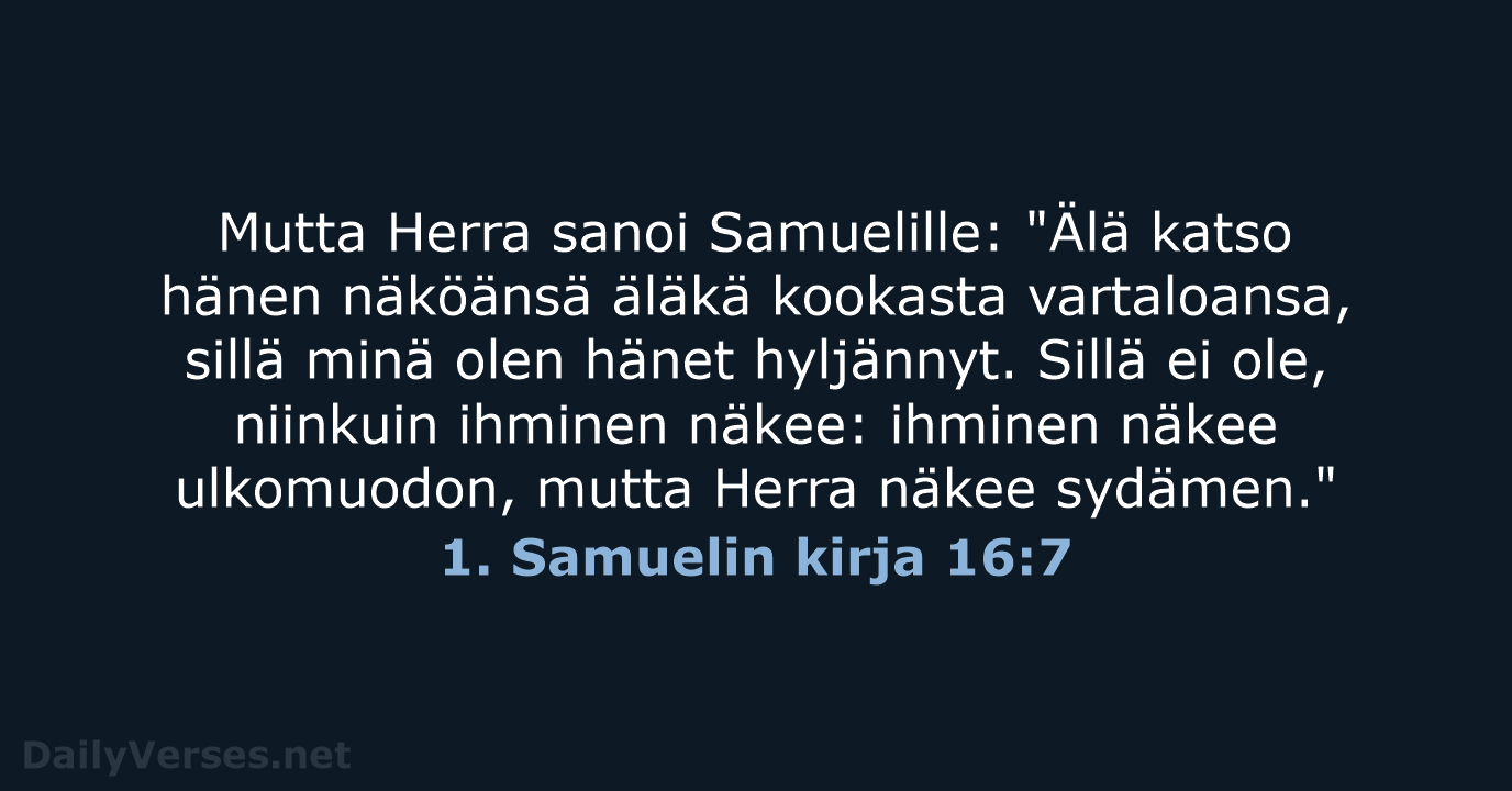 1. Samuelin kirja 16:7 - KR38