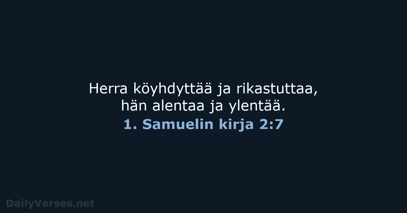 1. Samuelin kirja 2:7 - KR38