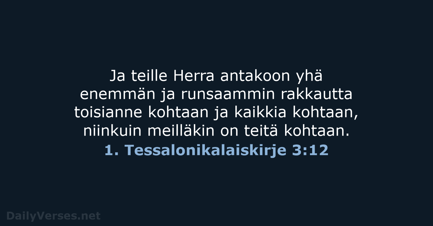 1. Tessalonikalaiskirje 3:12 - KR38