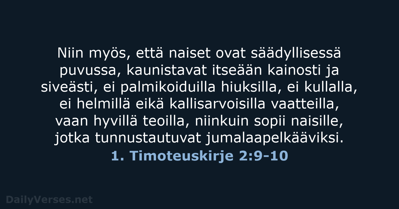 1. Timoteuskirje 2:9-10 - KR38