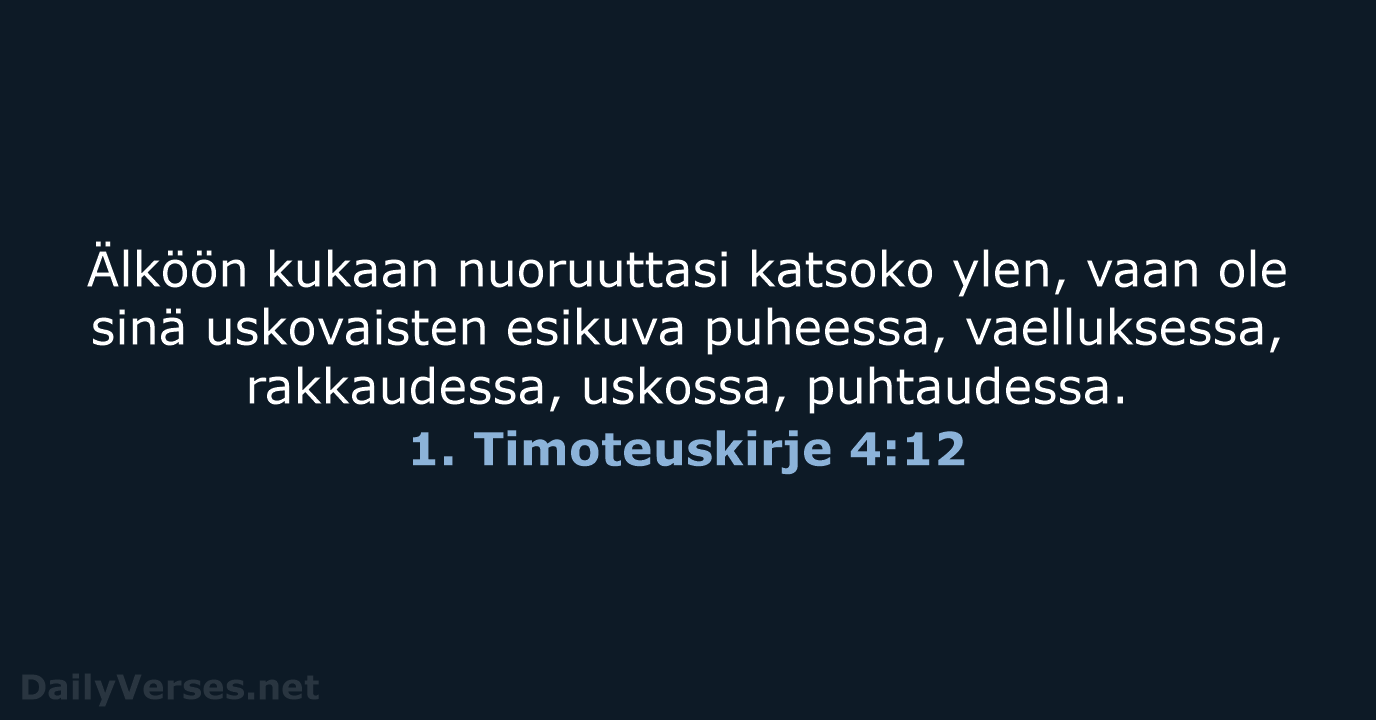 1. Timoteuskirje 4:12 - KR38