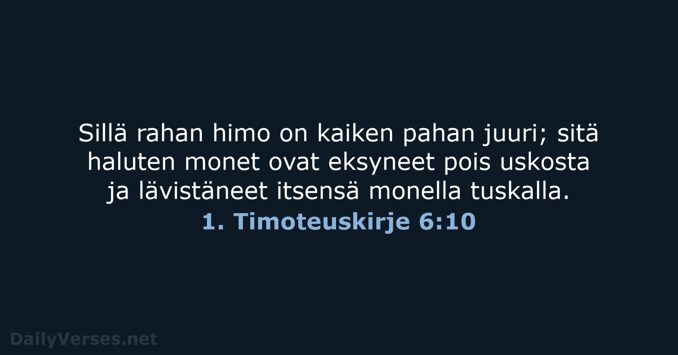 1. Timoteuskirje 6:10 - KR38