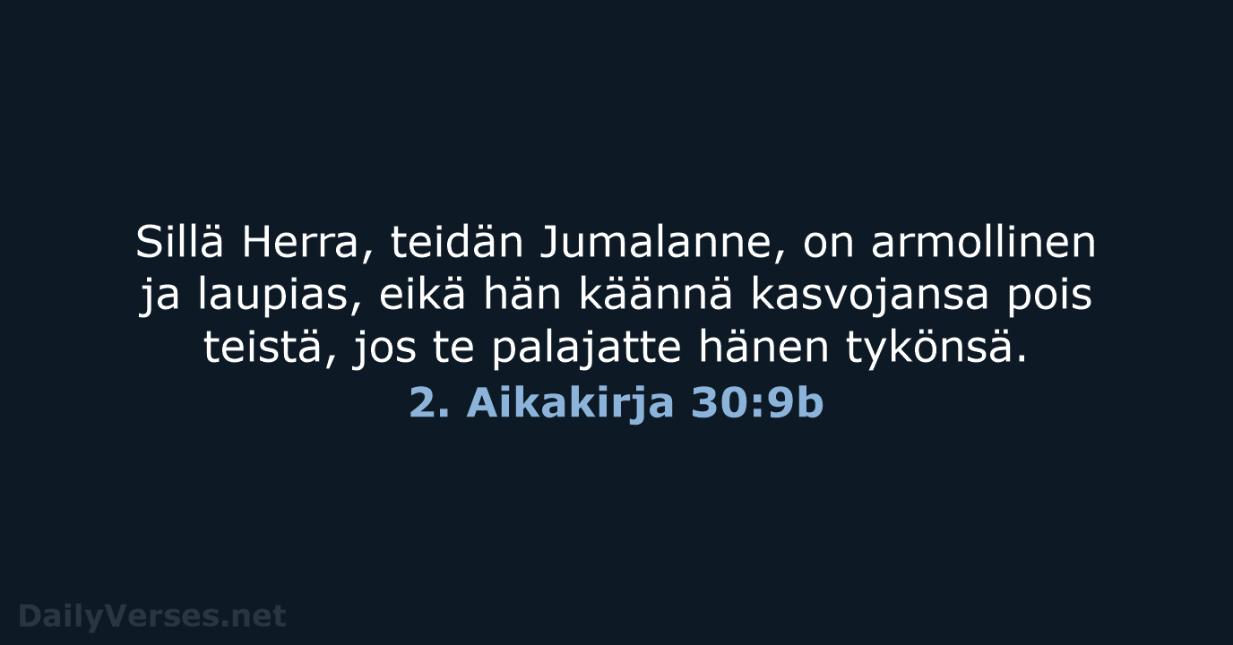 2. Aikakirja 30:9b - KR38