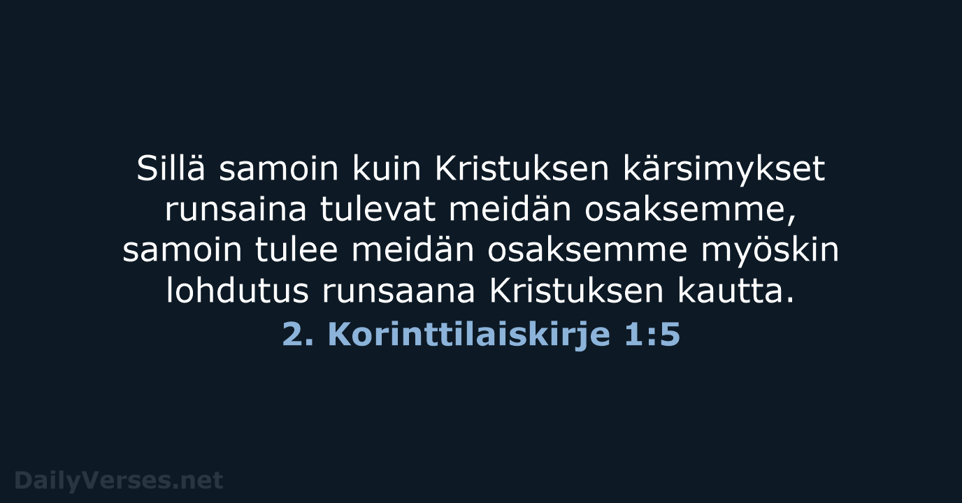 2. Korinttilaiskirje 1:5 - KR38