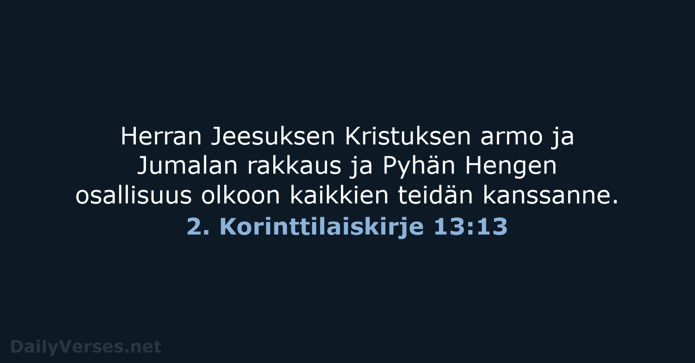 2. Korinttilaiskirje 13:13 - KR38