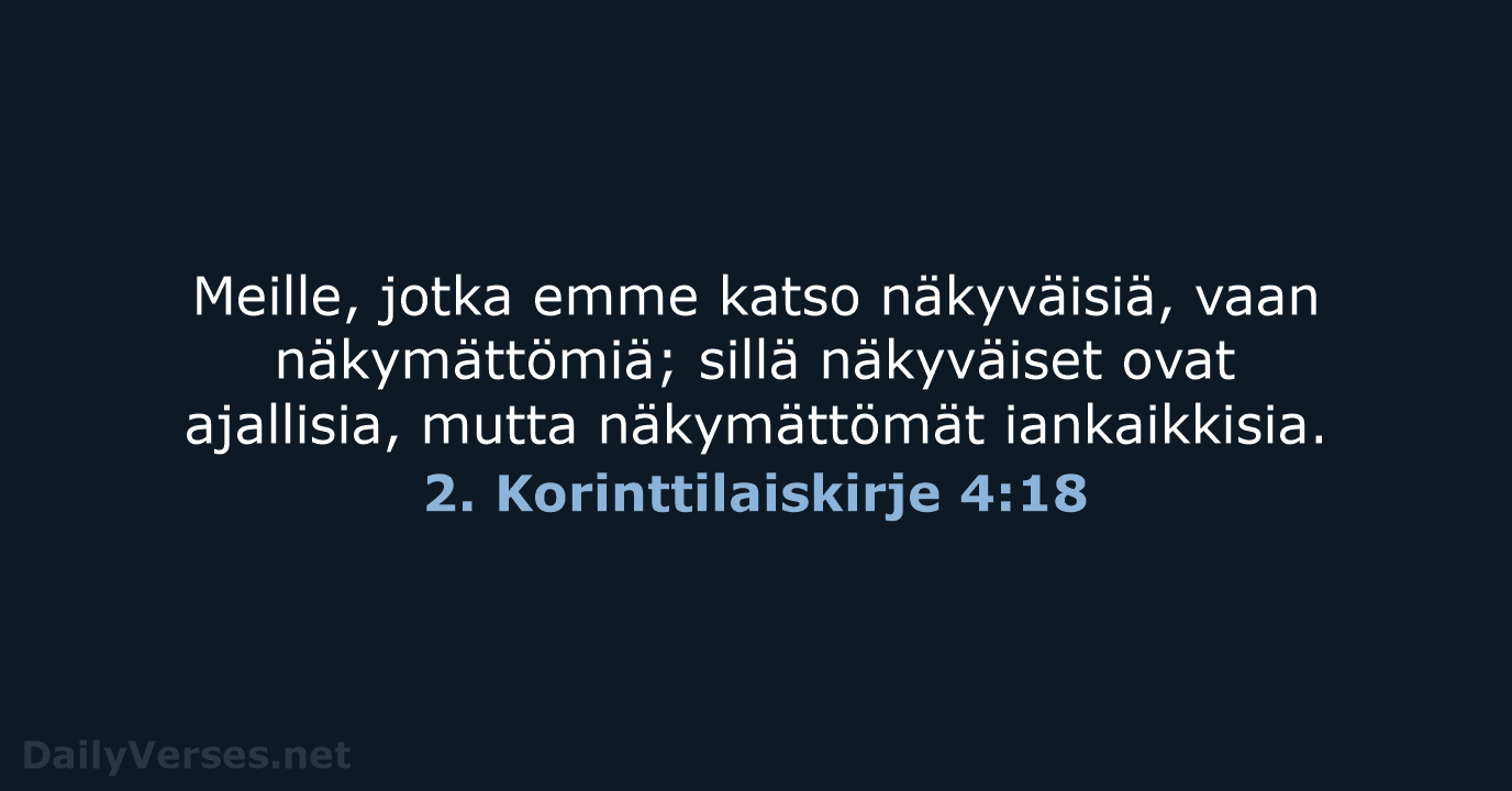 2. Korinttilaiskirje 4:18 - KR38