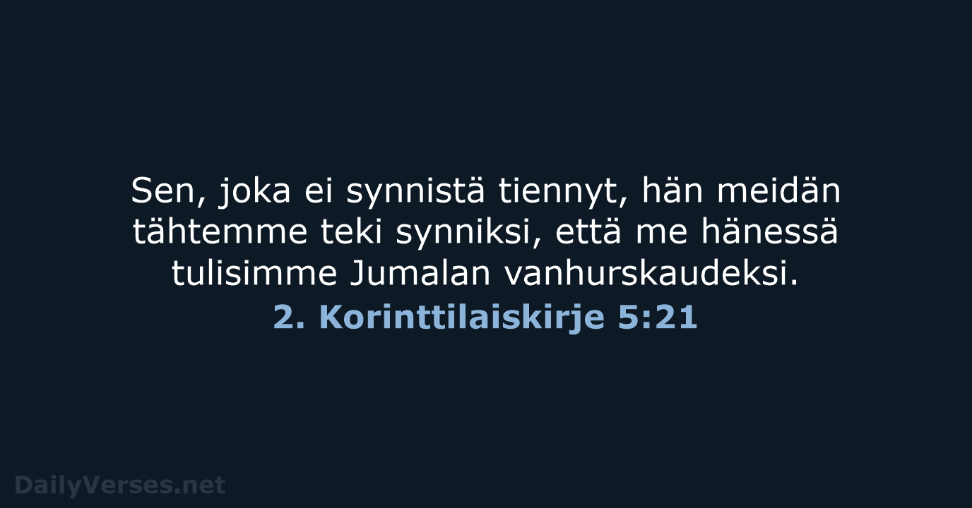 2. Korinttilaiskirje 5:21 - KR38