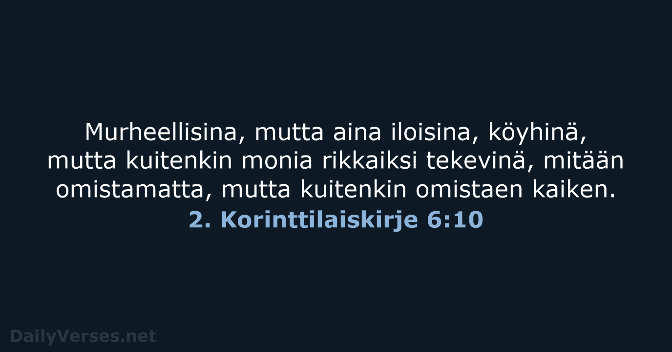 2. Korinttilaiskirje 6:10 - KR38