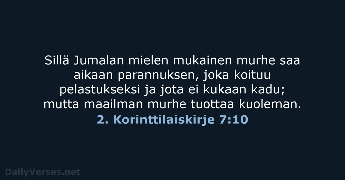 2. Korinttilaiskirje 7:10 - KR38