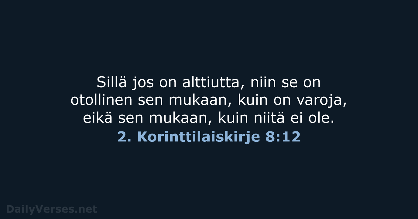 2. Korinttilaiskirje 8:12 - KR38