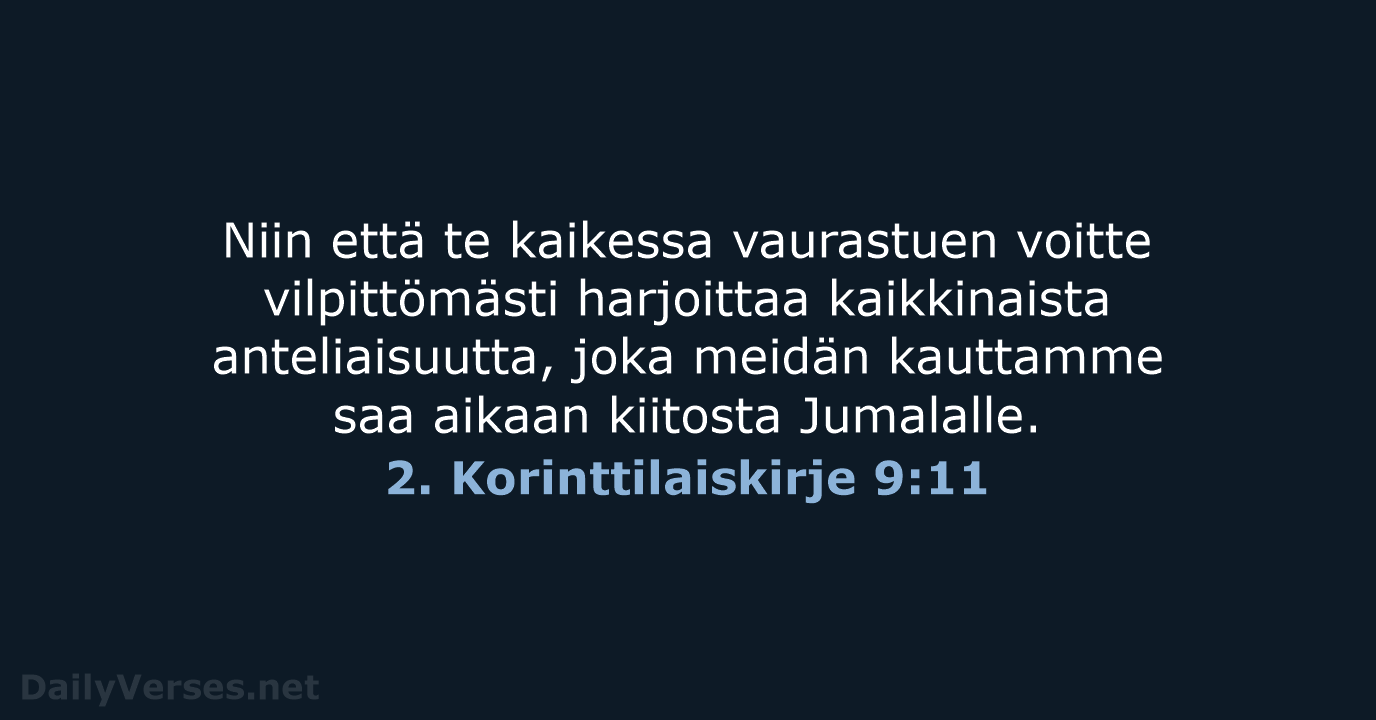 2. Korinttilaiskirje 9:11 - KR38