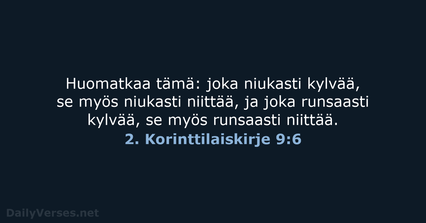 2. Korinttilaiskirje 9:6 - KR38