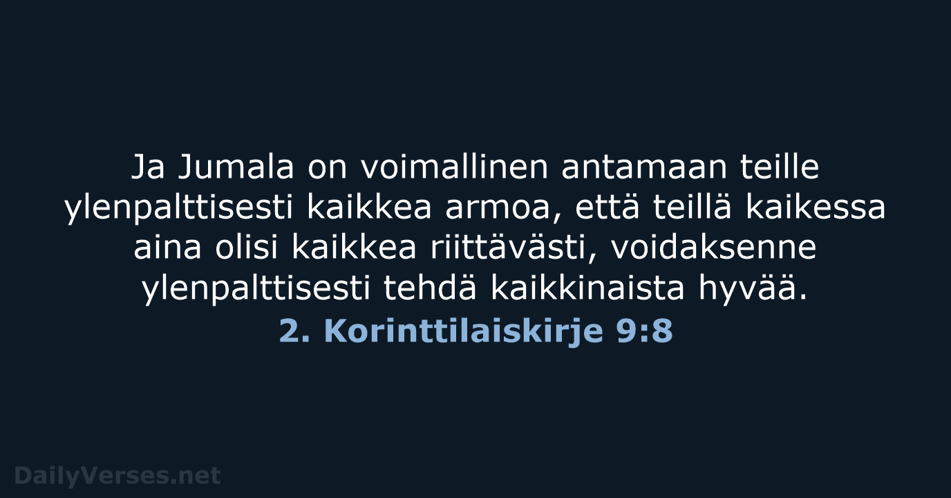 2. Korinttilaiskirje 9:8 - KR38