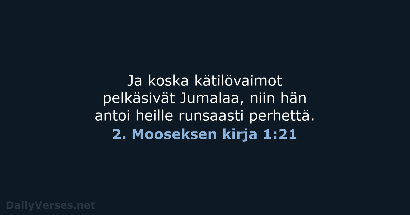 2. Mooseksen kirja 1:21 - KR38