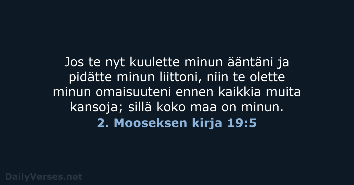 2. Mooseksen kirja 19:5 - KR38