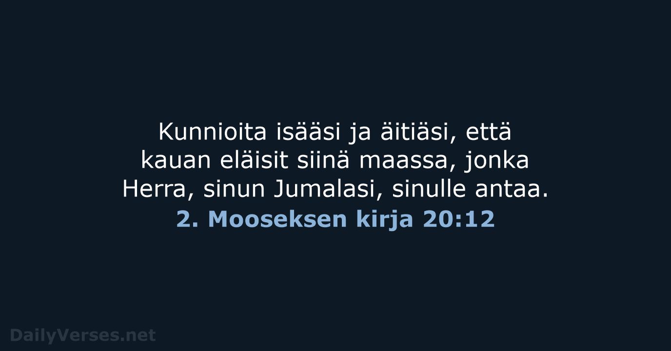 2. Mooseksen kirja 20:12 - KR38