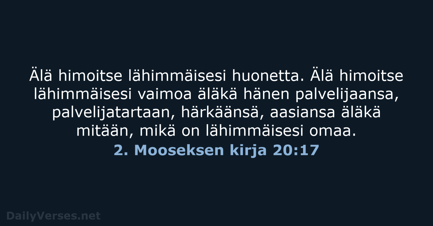 2. Mooseksen kirja 20:17 - KR38