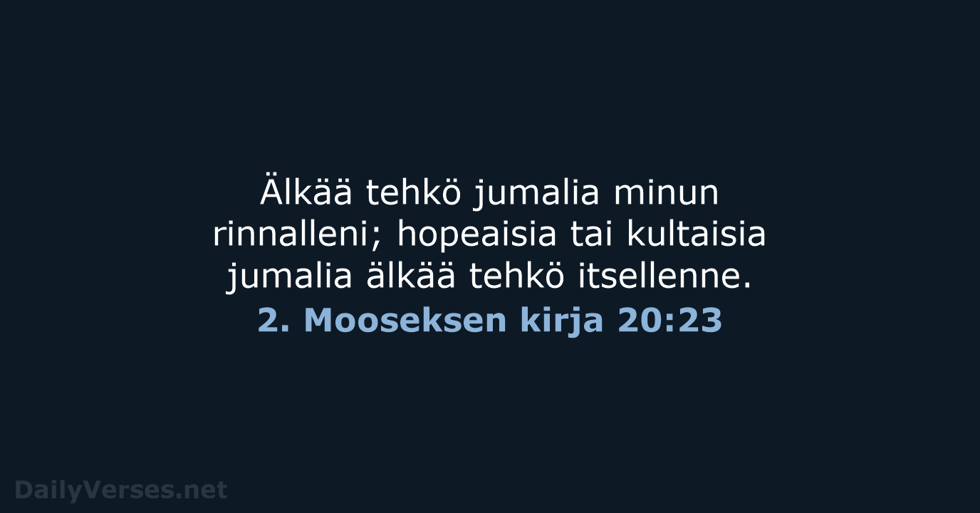 2. Mooseksen kirja 20:23 - KR38