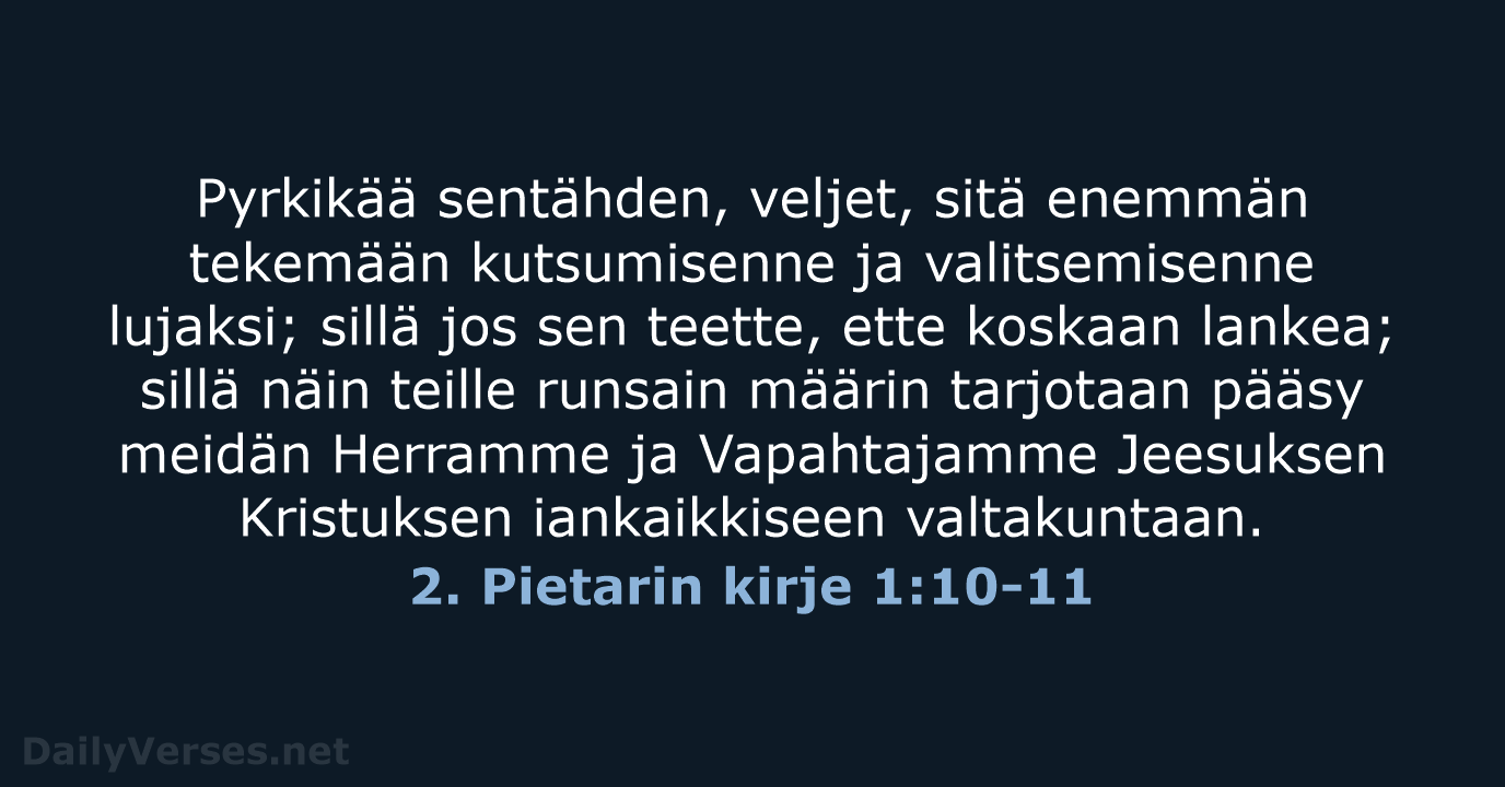 2. Pietarin kirje 1:10-11 - KR38