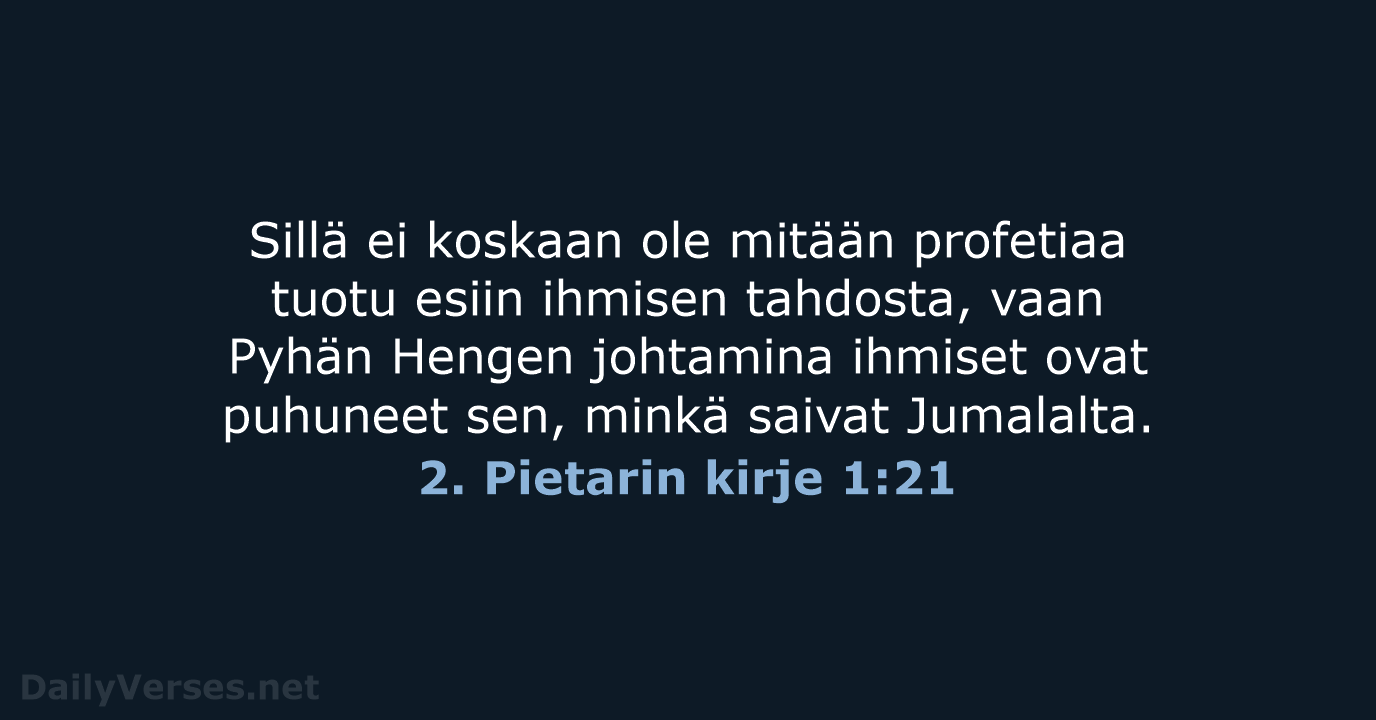 2. Pietarin kirje 1:21 - KR38