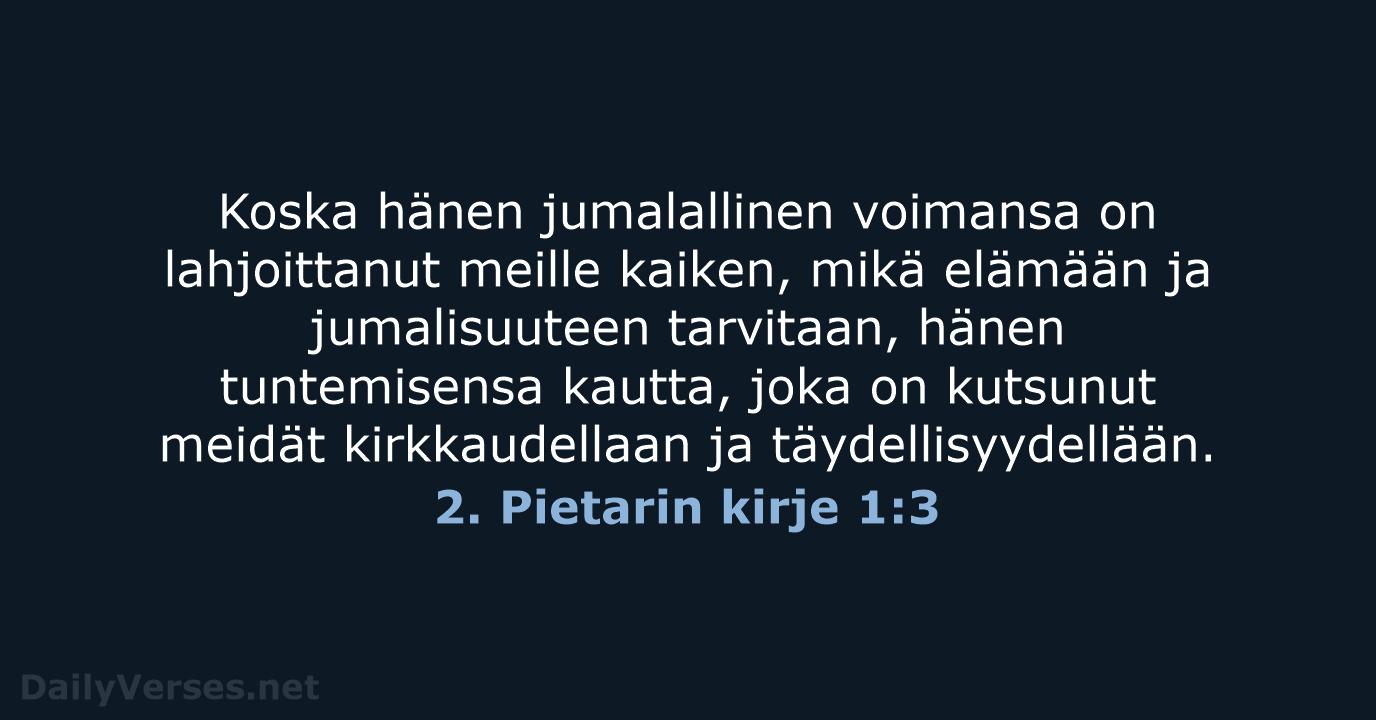 2. Pietarin kirje 1:3 - KR38