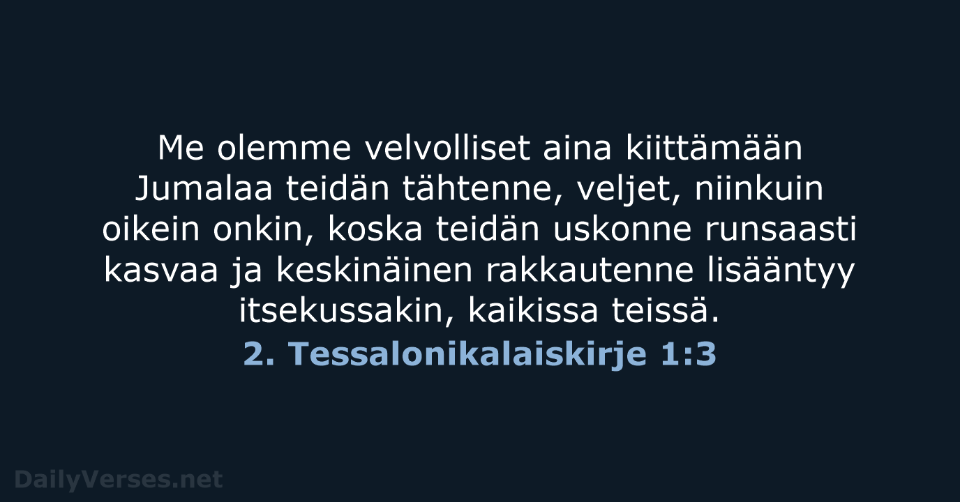 2. Tessalonikalaiskirje 1:3 - KR38