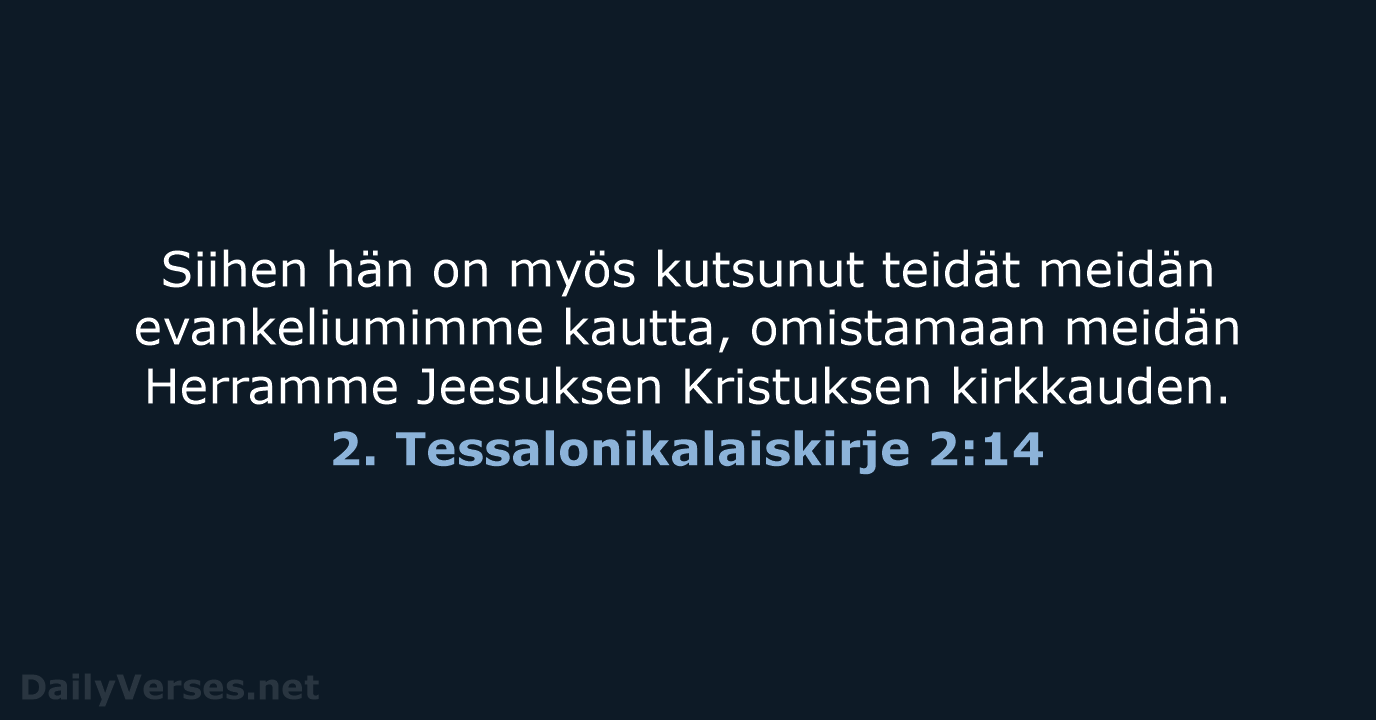 2. Tessalonikalaiskirje 2:14 - KR38