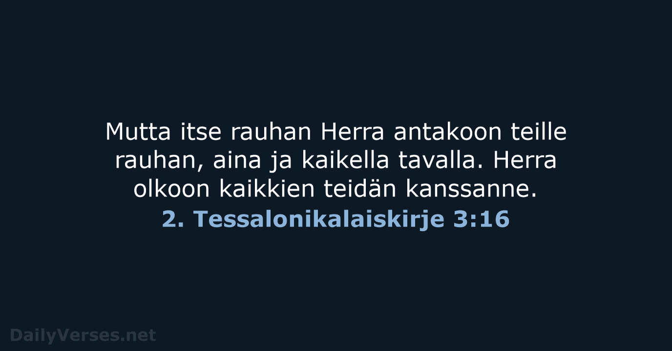 2. Tessalonikalaiskirje 3:16 - KR38