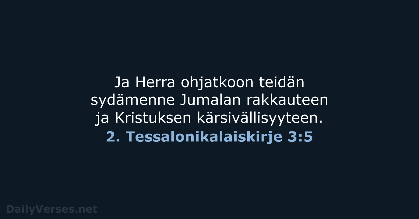 2. Tessalonikalaiskirje 3:5 - KR38