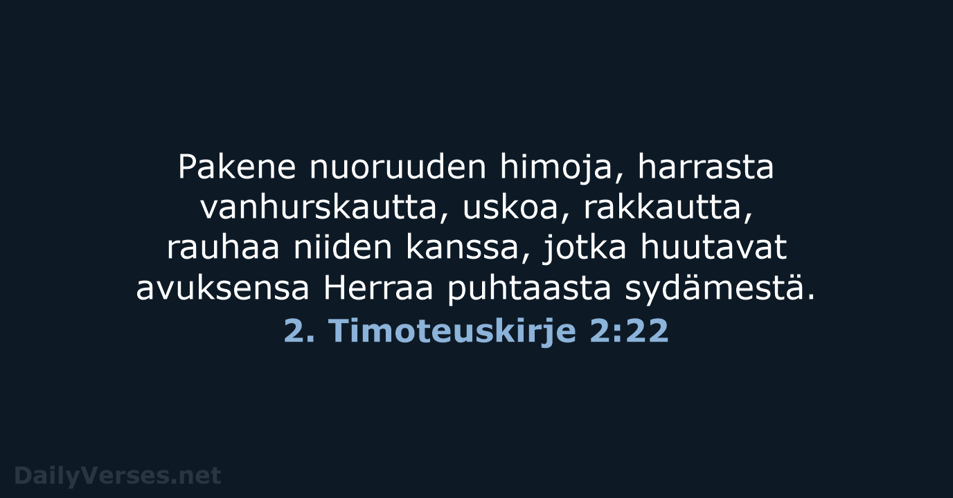 2. Timoteuskirje 2:22 - KR38