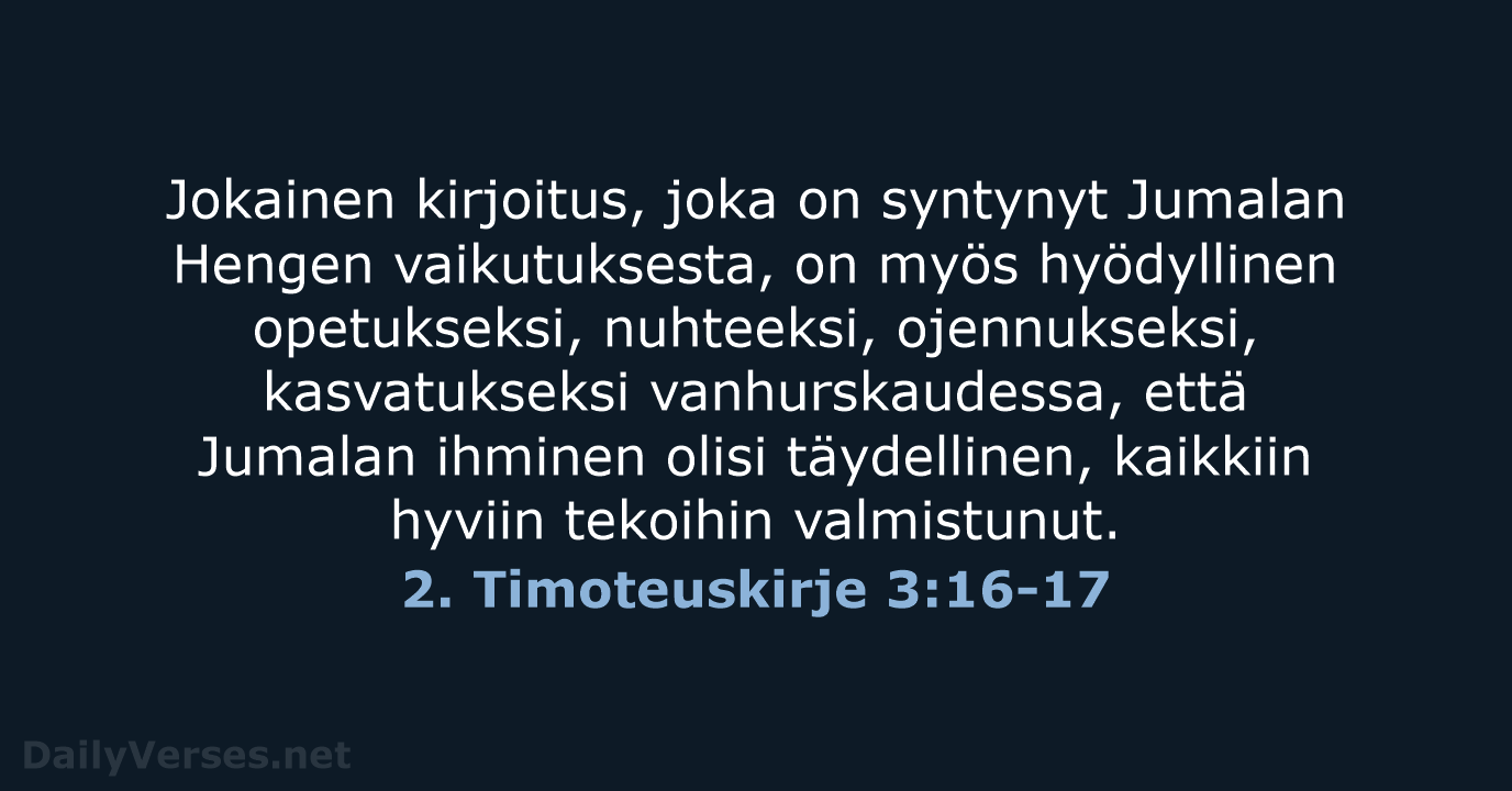 2. Timoteuskirje 3:16-17 - KR38