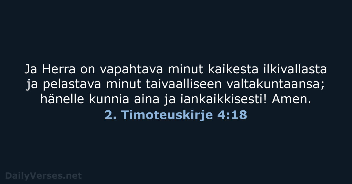 2. Timoteuskirje 4:18 - KR38